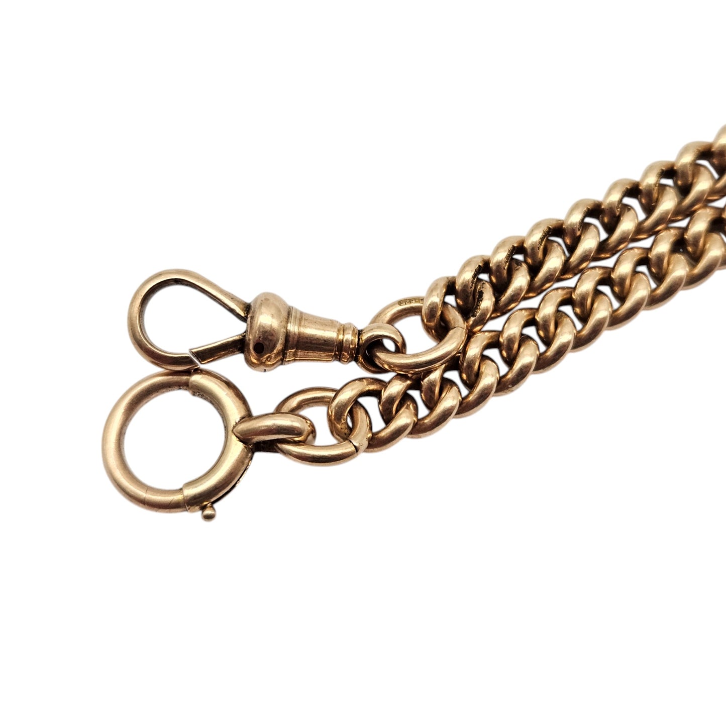 Antique 15ct 625 Rose Gold Double Albert Chain c.1900 L 38.0 cm 47.1 g.