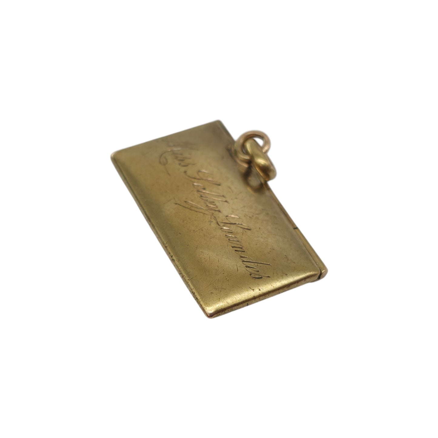 Scarce Antique 18ct Yellow Gold Envelope Charm With Diamond c.1900 L 2.0 cm 2.7 g.
