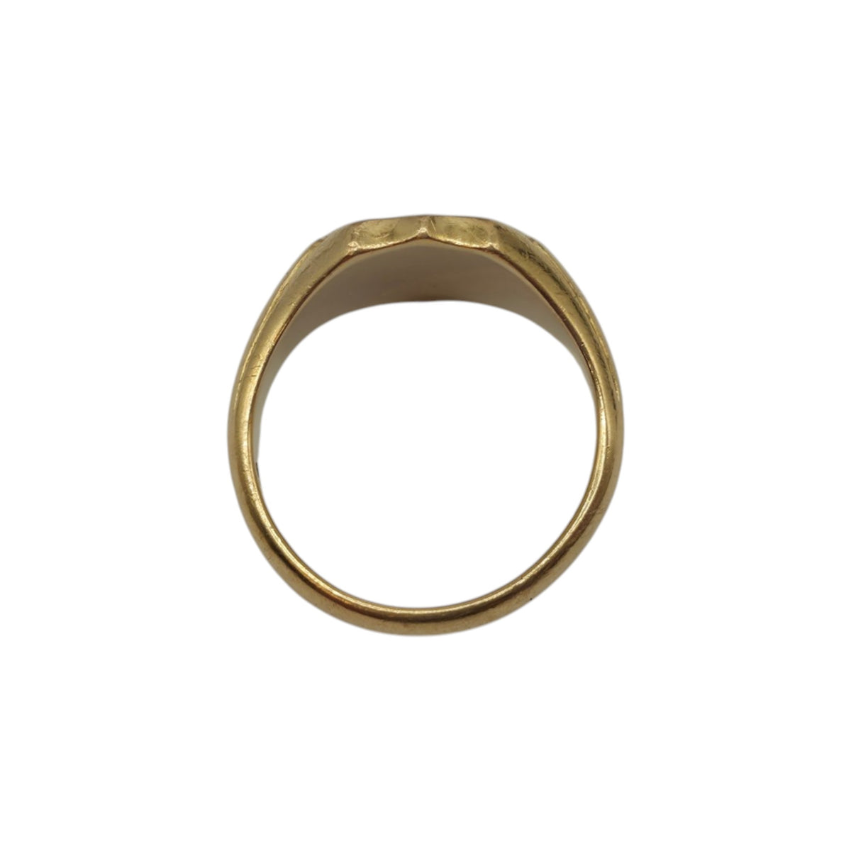 Heavy Antique 18ct 750 Yellow Gold Shield Signet Ring 1919 Size S 1/2 11.7 g.