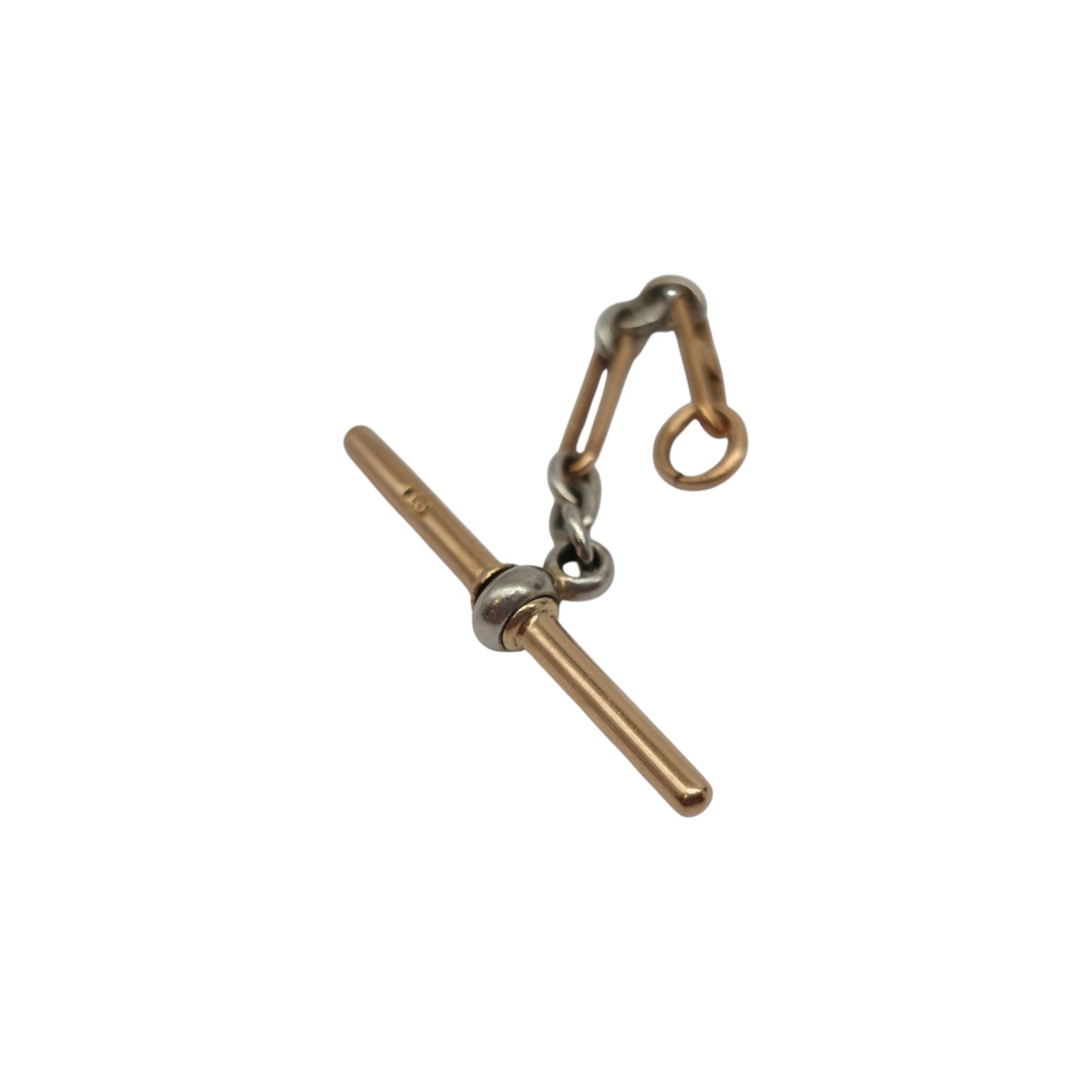 Antique 18ct Rose Gold & Platinum Swivel T-Bar c.1900 L 2.7 cm 2.9 g.