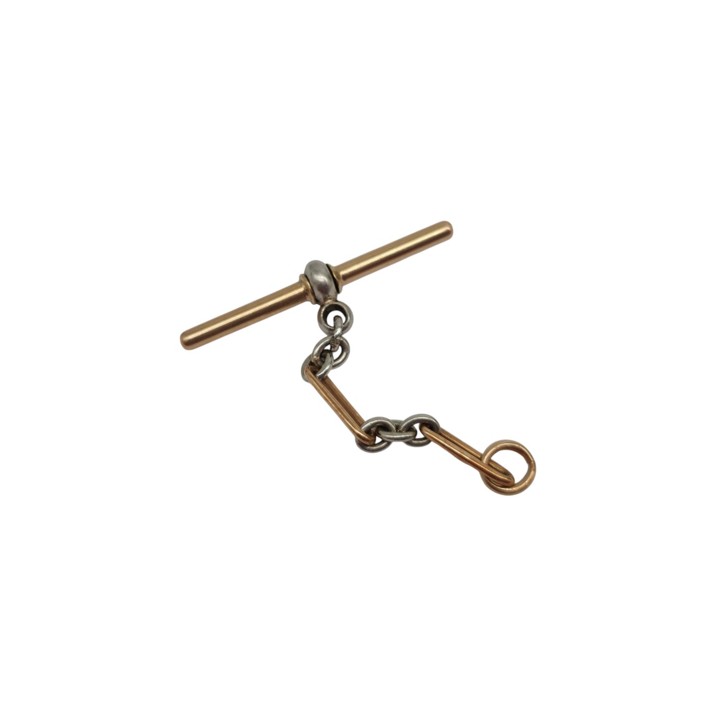 Antique 18ct Rose Gold & Platinum Swivel T-Bar c.1900 L 2.7 cm 2.9 g.