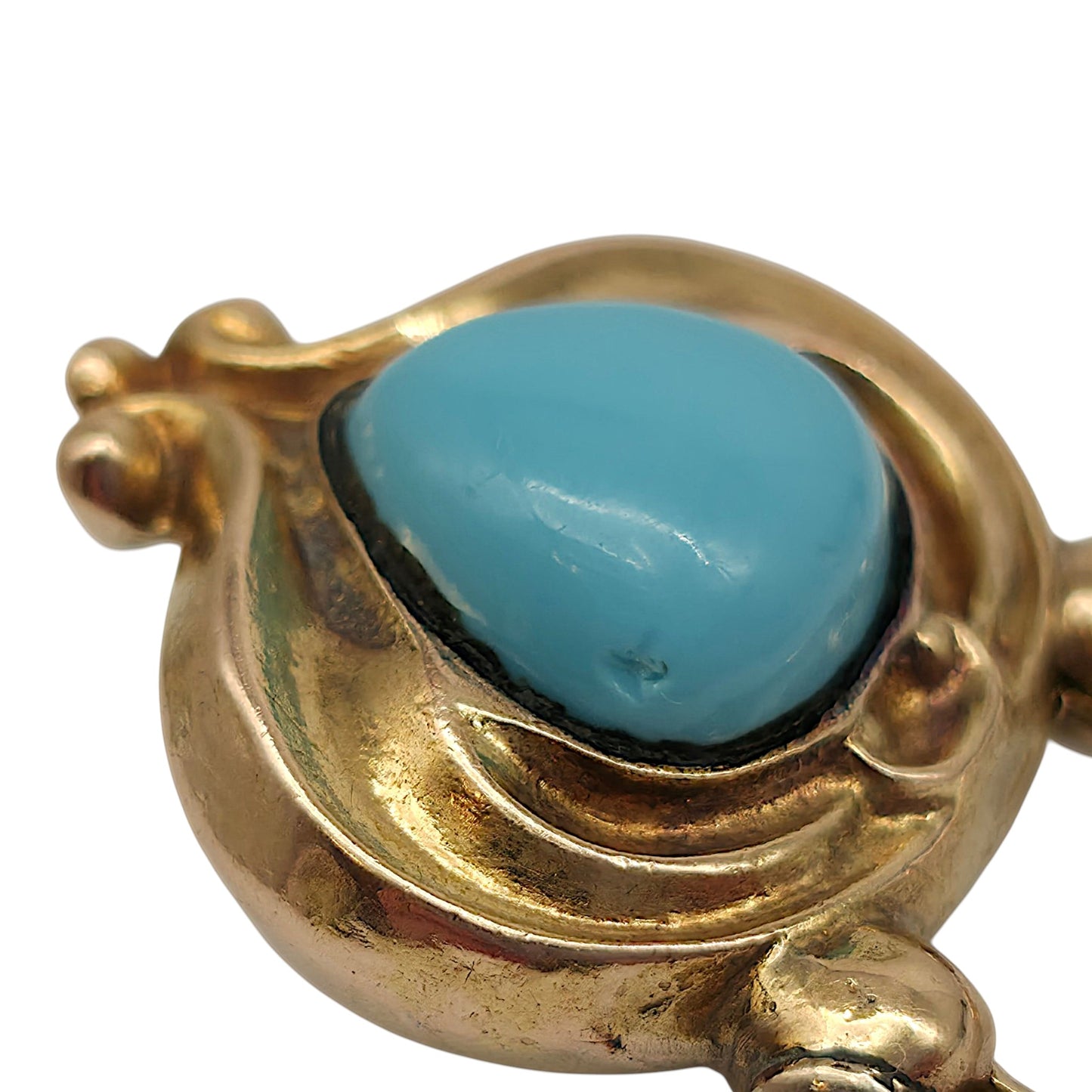 Victorian 18ct Yellow Gold Padlock With Turquoise L 3.0 cm 7.3 g.