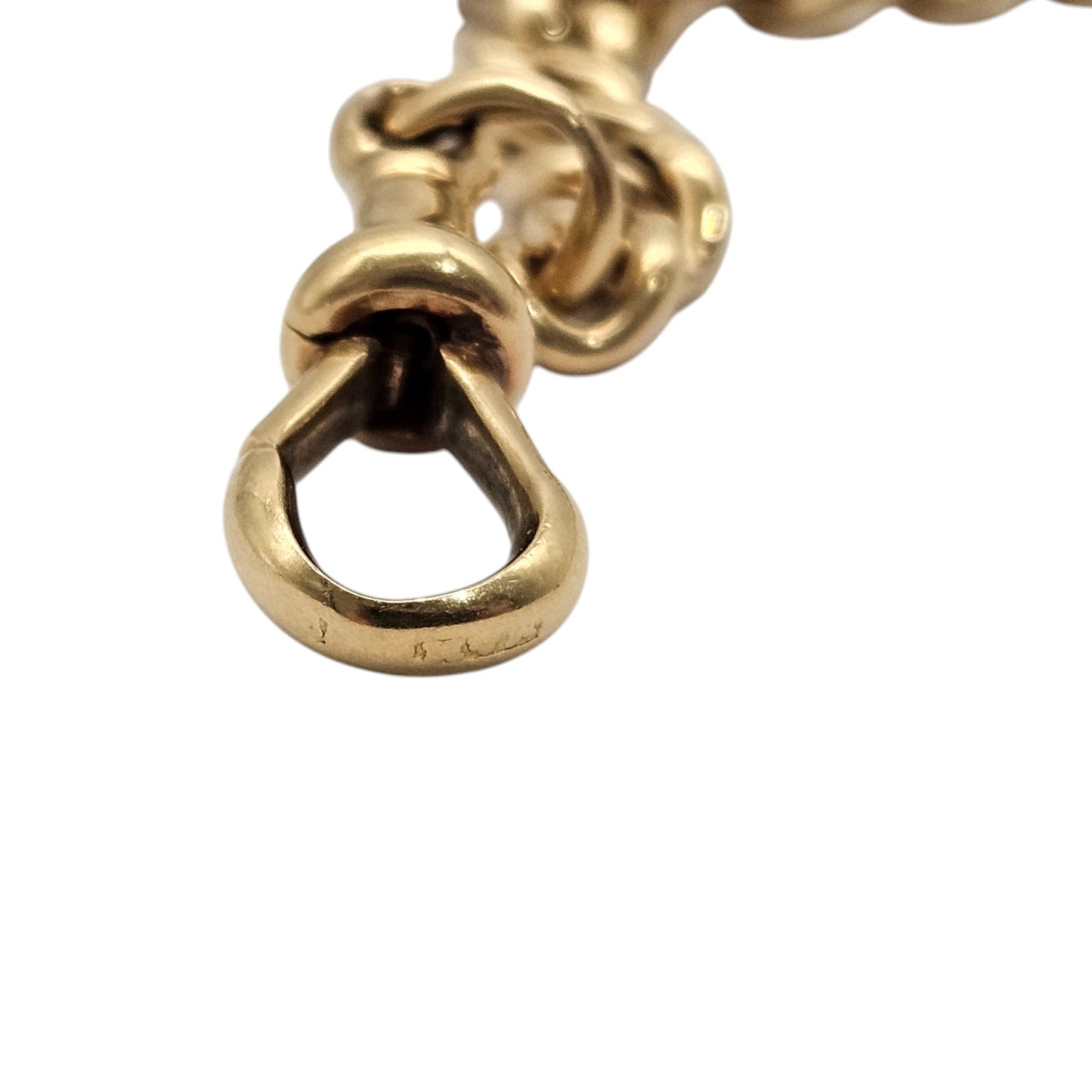 Antique 18ct 750 Yellow Gold Curb Link Double Albert Chain c.1900 L 44.4 cm 47.4 g