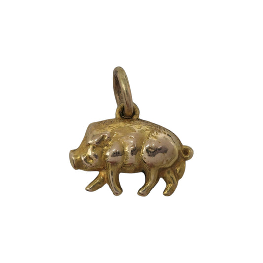 9ct Yellow Gold Boar Charm L 1.5 cm 0.9 g.