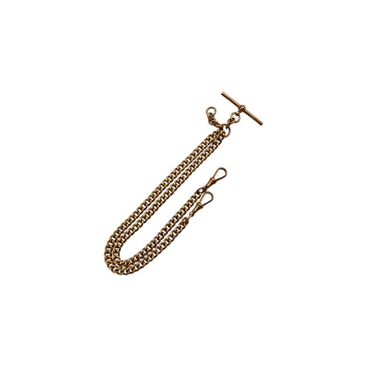 Antique 9ct 375 Rose Gold Albert Chain 1925 L 37.3 cm 24.6 g.