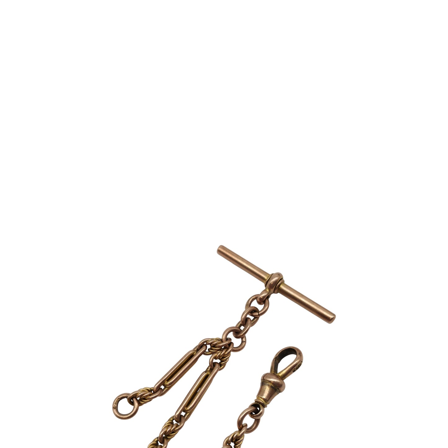 Antique 9ct 375 Rose Gold Fancy Albert Chain c.1900 L 24.5 cm 14.4 g.