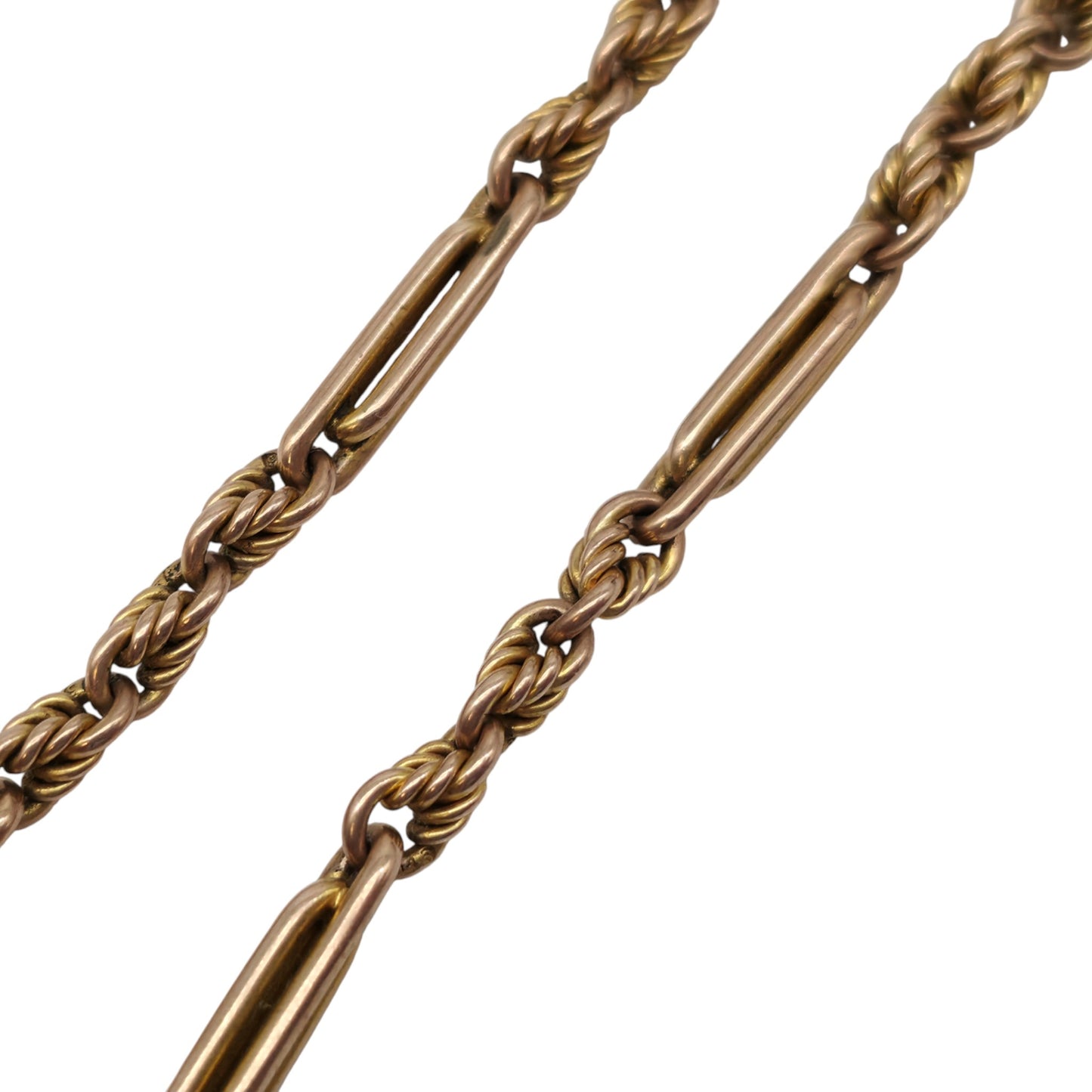 Antique 9ct 375 Rose Gold Fancy Albert Chain c.1900 L 24.5 cm 14.4 g.