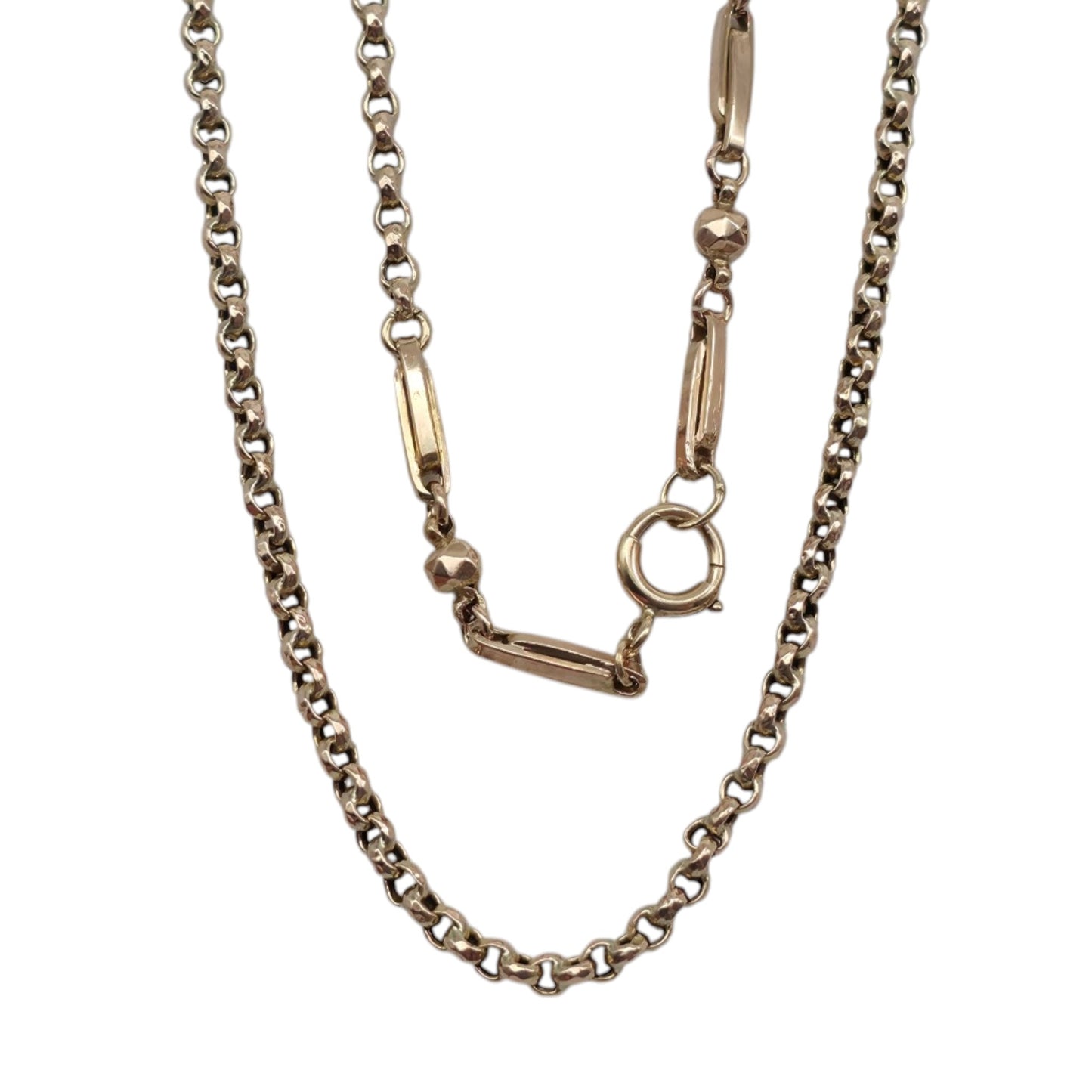 Antique 9ct Rose Gold Fancy Belcher Chain c.1900 L 76.5 cm 10.2 g.