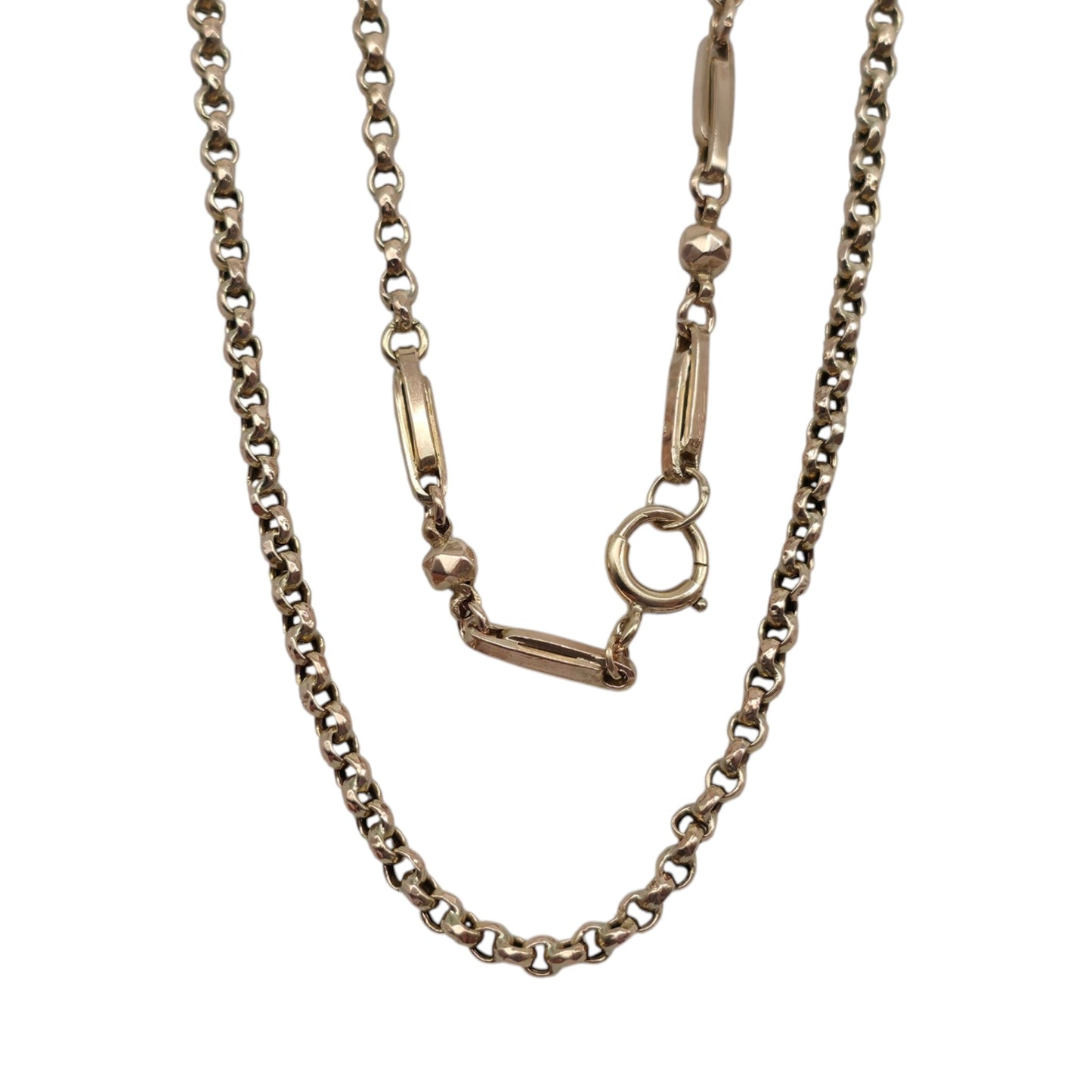 Antique 9ct Rose Gold Fancy Belcher Chain c.1900 L 76.5 cm 10.2 g.