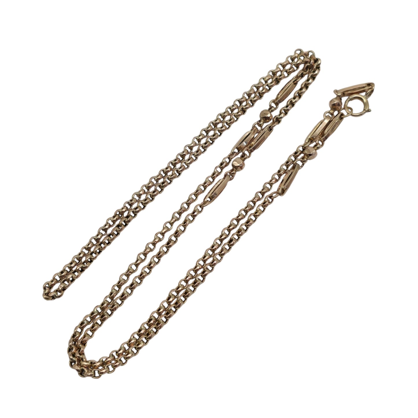Antique 9ct Rose Gold Fancy Belcher Chain c.1900 L 76.5 cm 10.2 g.