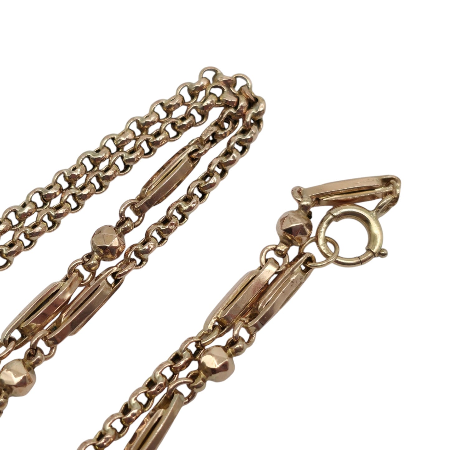 Antique 9ct Rose Gold Fancy Belcher Chain c.1900 L 76.5 cm 10.2 g.