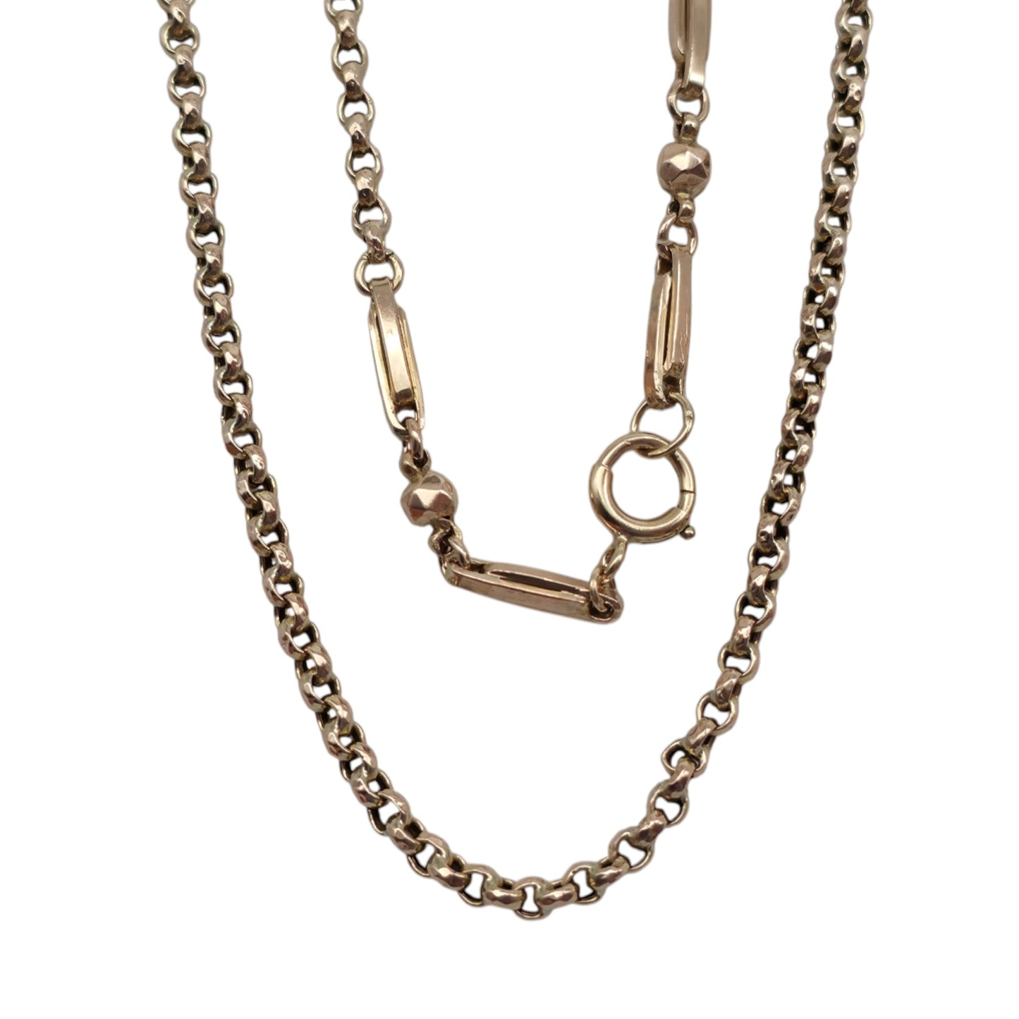 Antique 9ct Rose Gold Fancy Belcher Chain c.1900 L 76.5 cm 10.2 g.