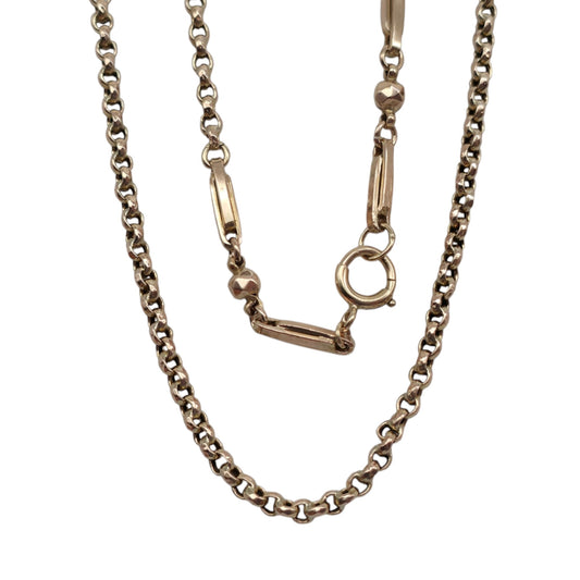 Antique 9ct Rose Gold Fancy Belcher Chain c.1900 L 76.5 cm 10.2 g.
