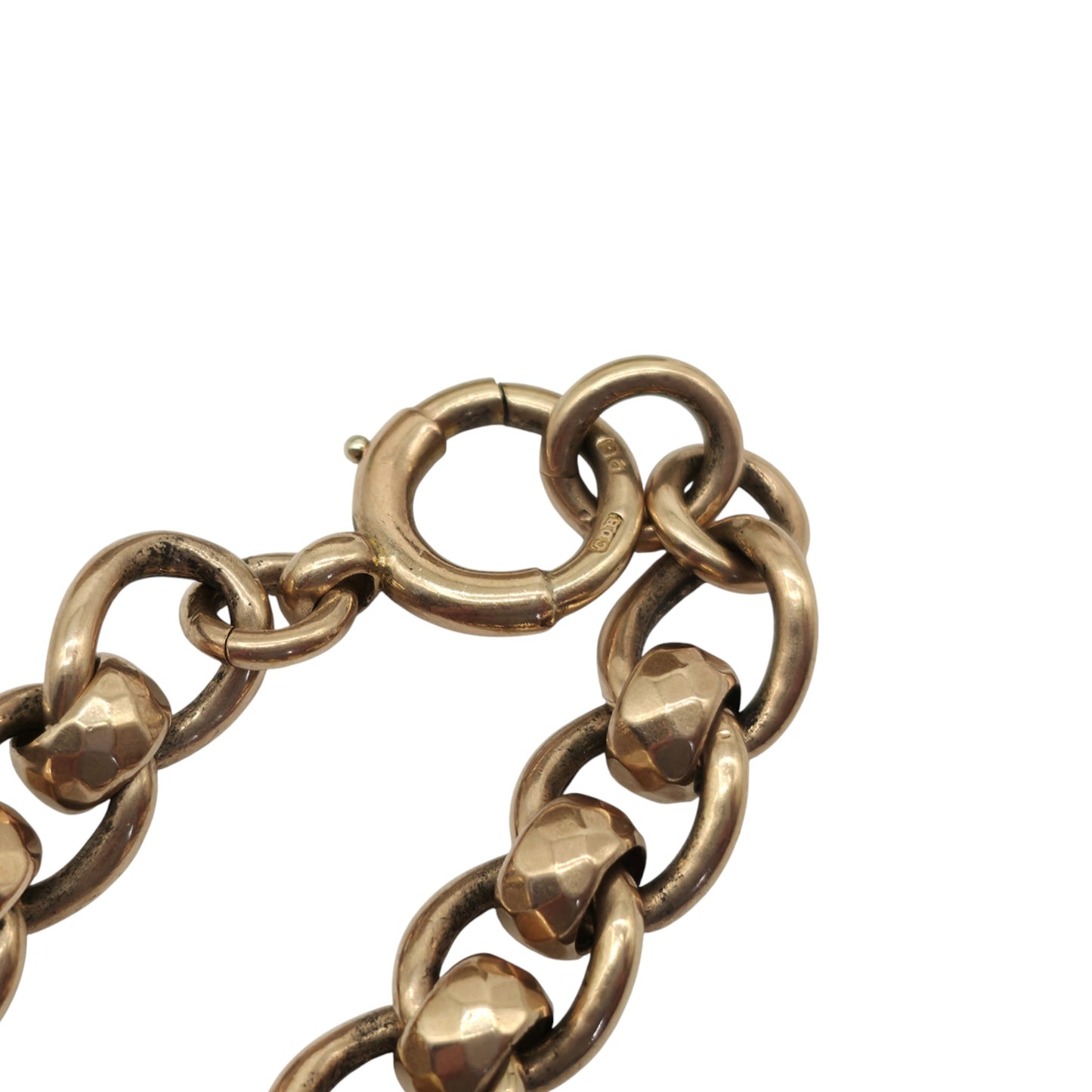 Antique 9ct Rose Gold Bracelet With Rolling Links c.1900 L 21.2 cm 13.2 g.