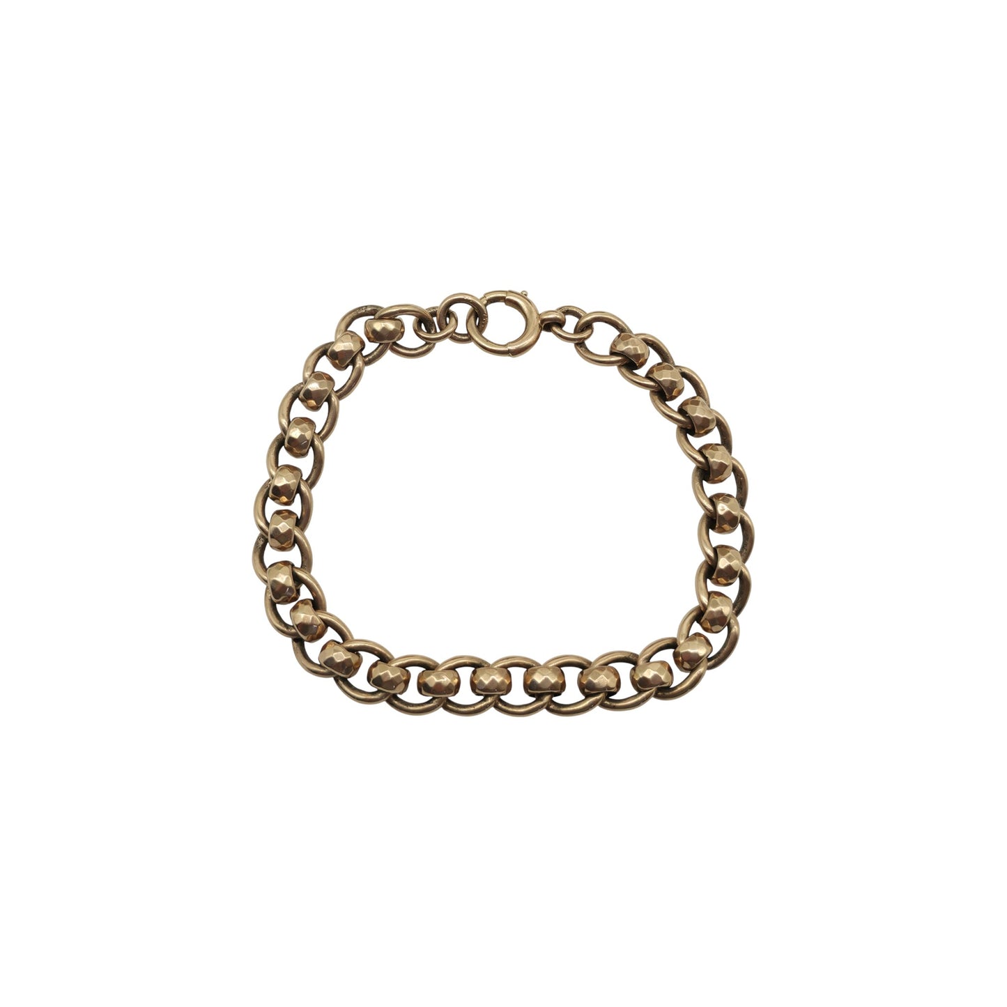 Antique 9ct Rose Gold Bracelet With Rolling Links c.1900 L 21.2 cm 13.2 g.