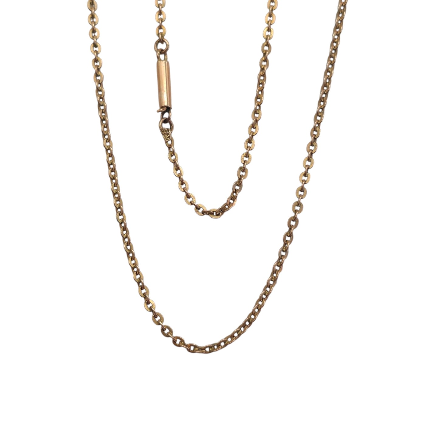 Antique 9ct Rose Gold Cable Link Chain c.1900 L 42.0 cm 3.5 g.
