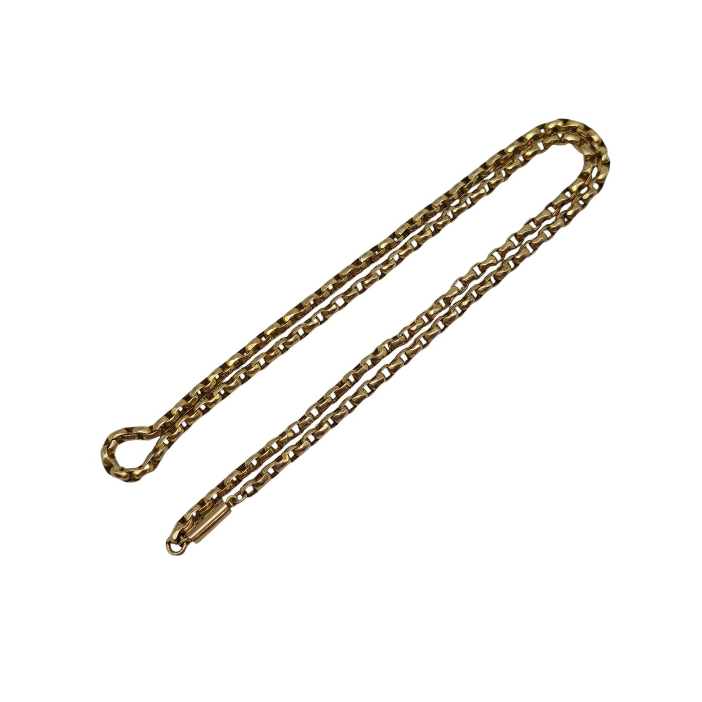 Antique 9ct Yellow Gold Chain With Barrel Clasp c.1900 L 44.4 cm 7.9 g.