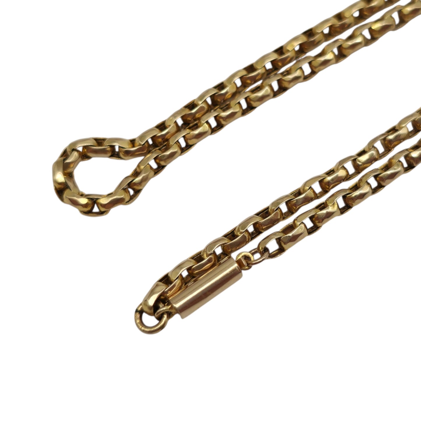 Antique 9ct Yellow Gold Chain With Barrel Clasp c.1900 L 44.4 cm 7.9 g.
