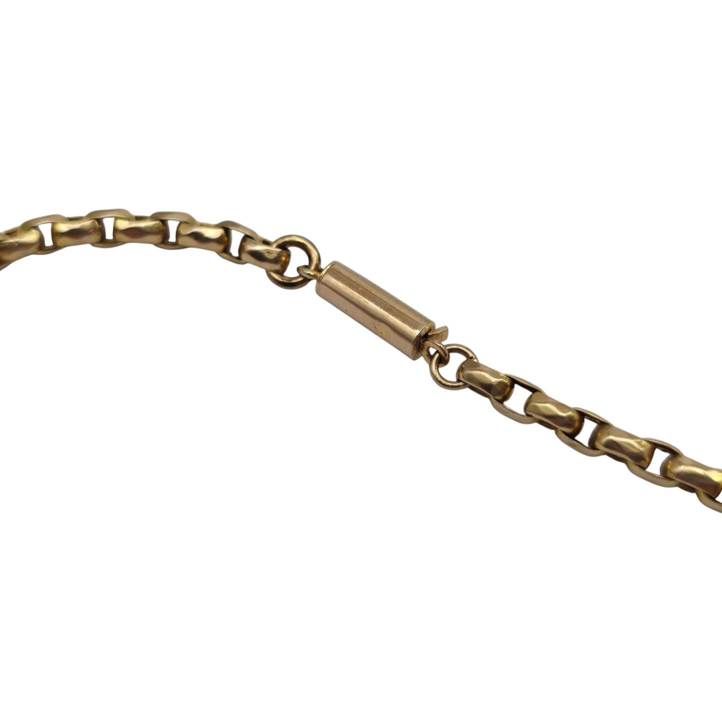 Antique 9ct Yellow Gold Chain With Barrel Clasp c.1900 L 44.4 cm 7.9 g.