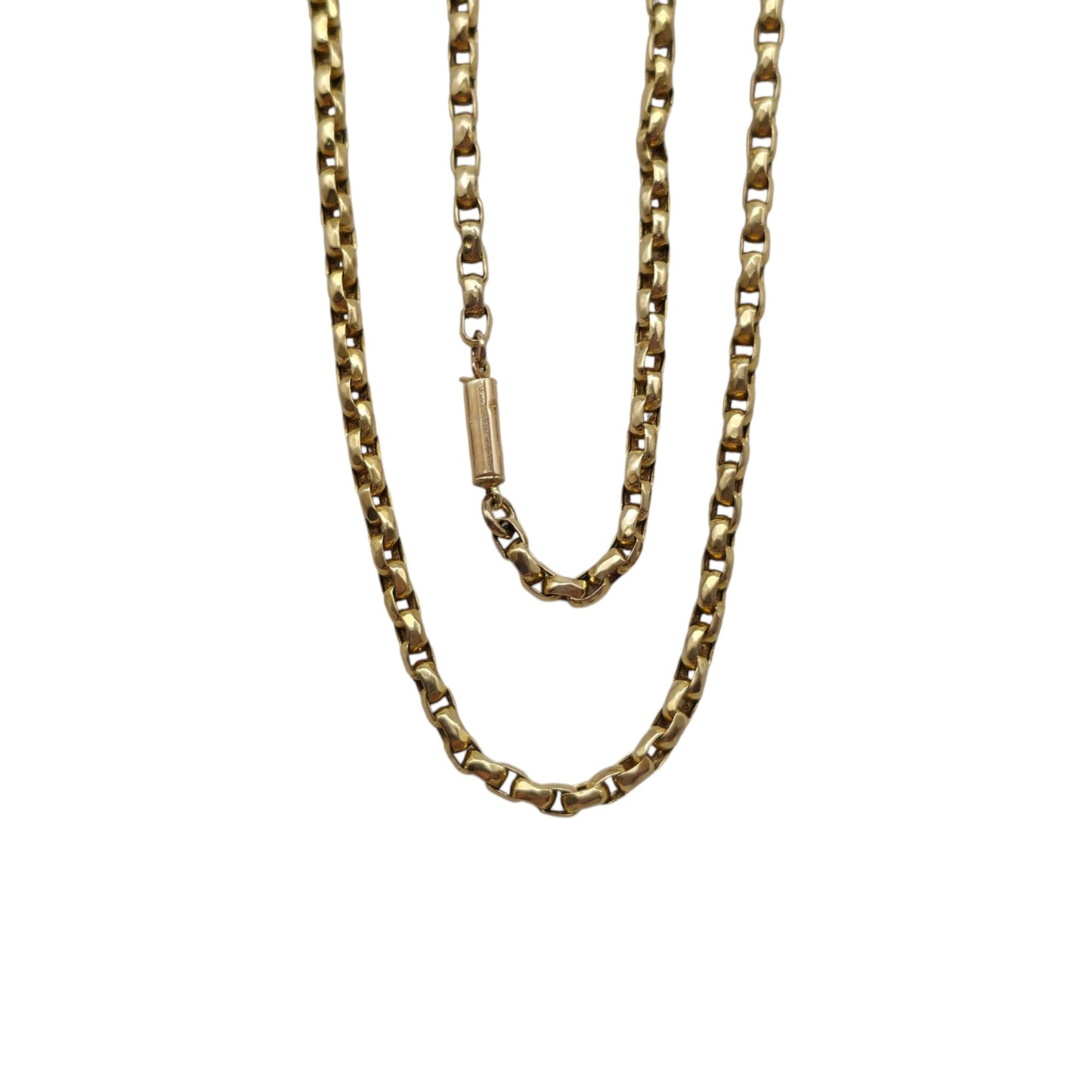 Antique 9ct Yellow Gold Chain With Barrel Clasp c.1900 L 44.4 cm 7.9 g.