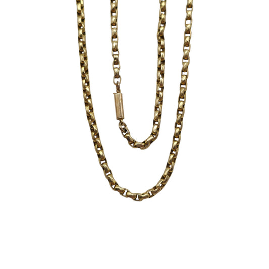 Antique 9ct Yellow Gold Chain With Barrel Clasp c.1900 L 44.4 cm 7.9 g.