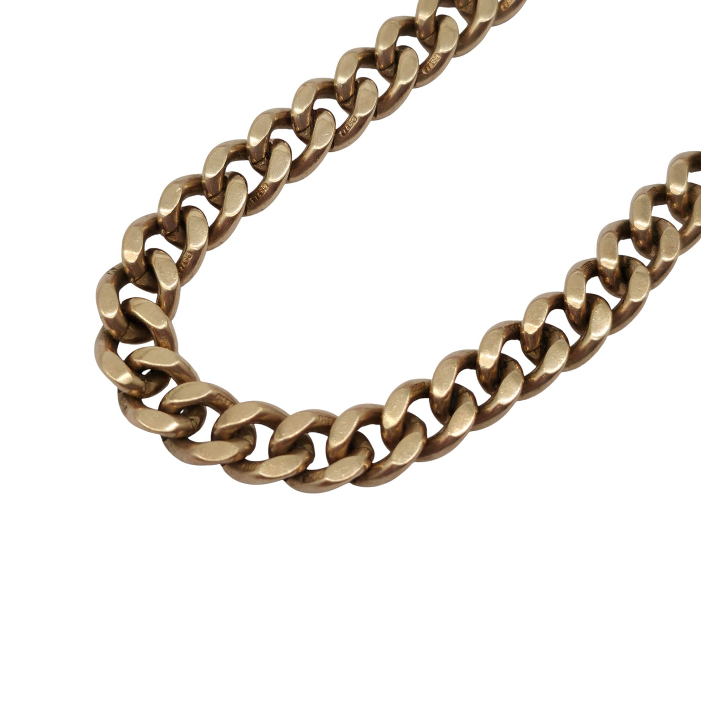 Antique 9ct 375 Rose Gold Curb Link Bracelet c.1900 L 19.0 cm 23.1 g.