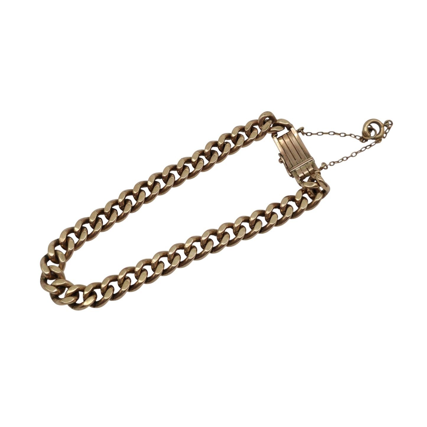 Antique 9ct 375 Rose Gold Curb Link Bracelet c.1900 L 19.0 cm 23.1 g.