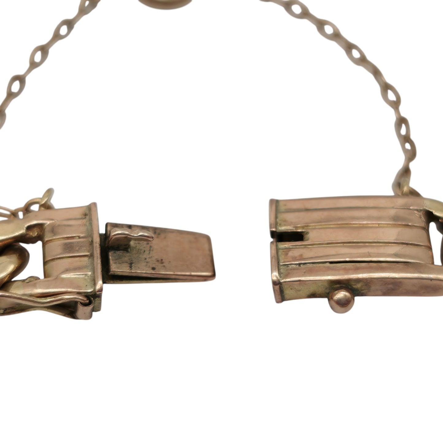 Antique 9ct 375 Rose Gold Curb Link Bracelet c.1900 L 19.0 cm 23.1 g.