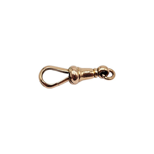 Antique 9ct 375 Rose Gold Swivel Dog Clip c.1900 L 2.2 cm 2.2 g.