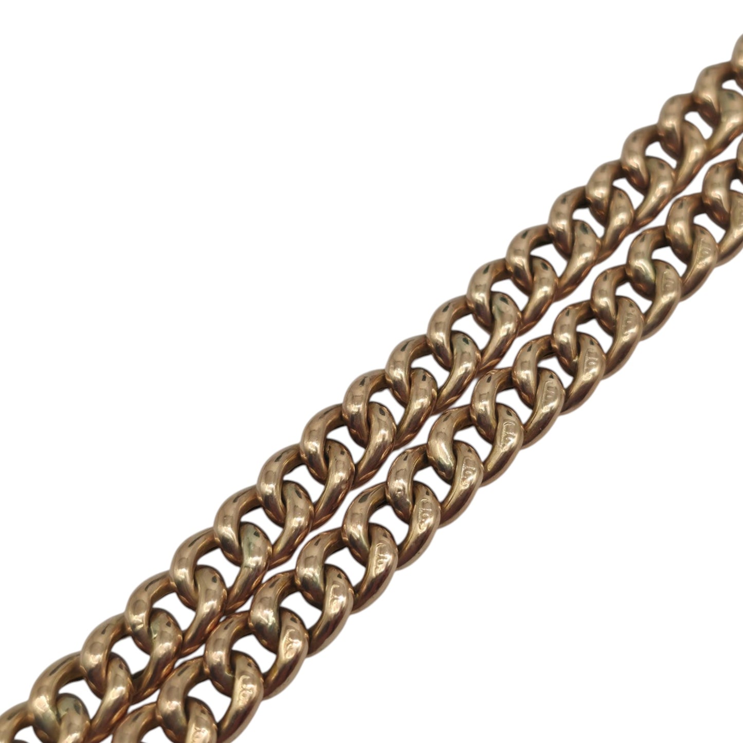Antique 9ct Rose Gold Double Albert Chain c.1910 L 37.1 cm 18.5 g.