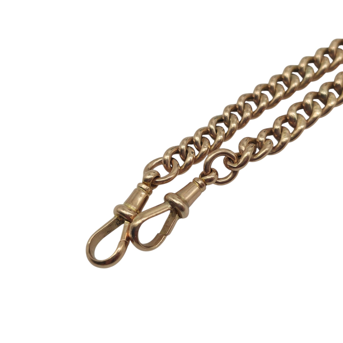 Antique 9ct Rose Gold Double Albert Chain c.1910 L 37.1 cm 18.5 g.