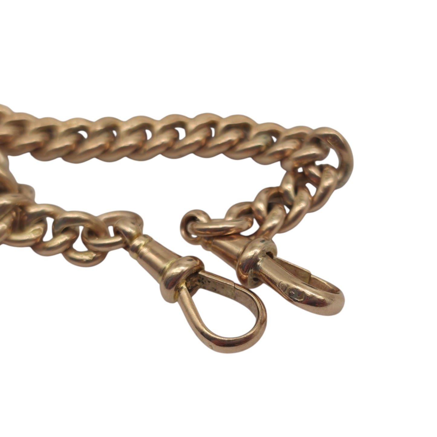Antique 9ct Rose Gold Double Albert Chain c.1910 L 37.1 cm 18.5 g.