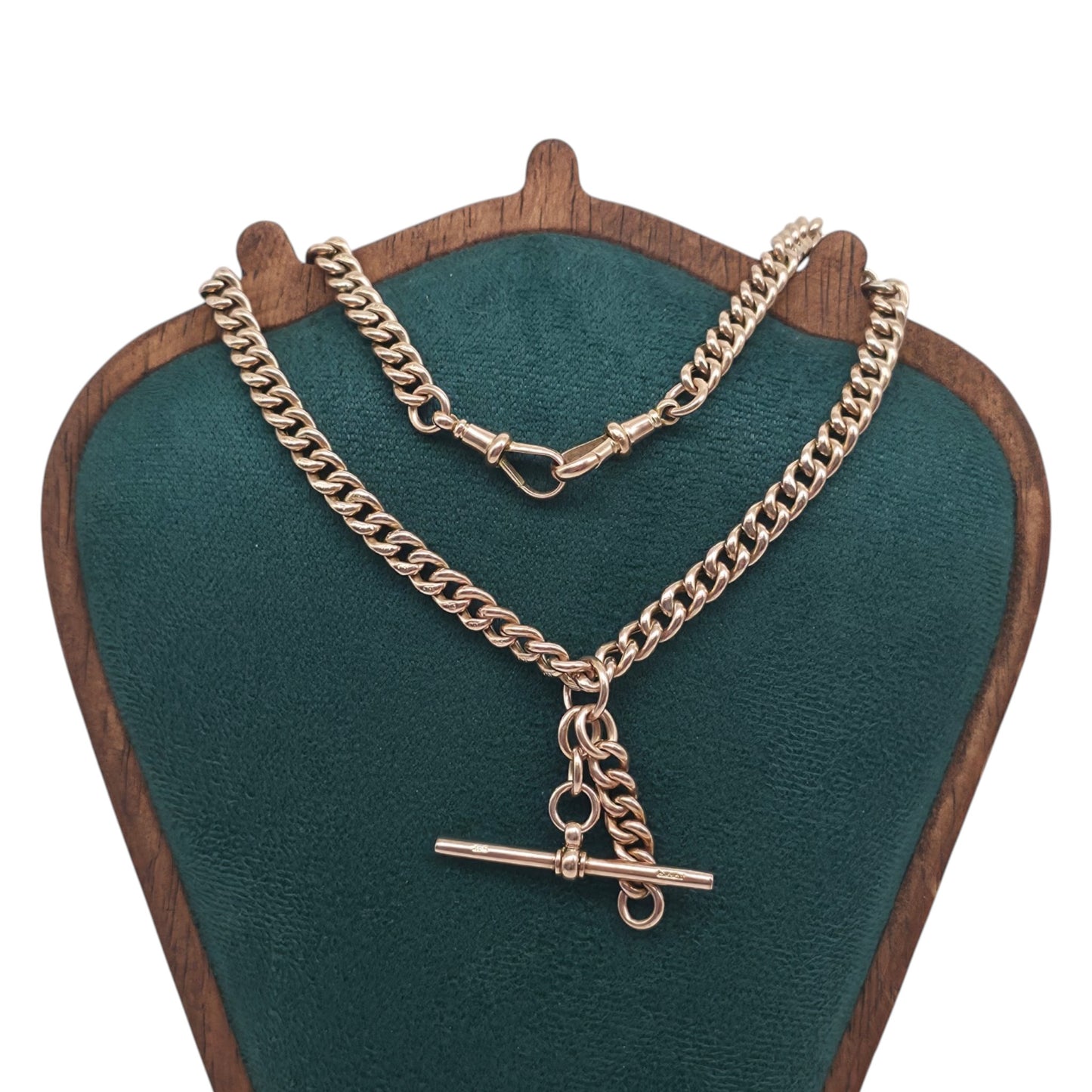 Antique 9ct Rose Gold Double Albert Chain c.1910 L 37.1 cm 18.5 g.