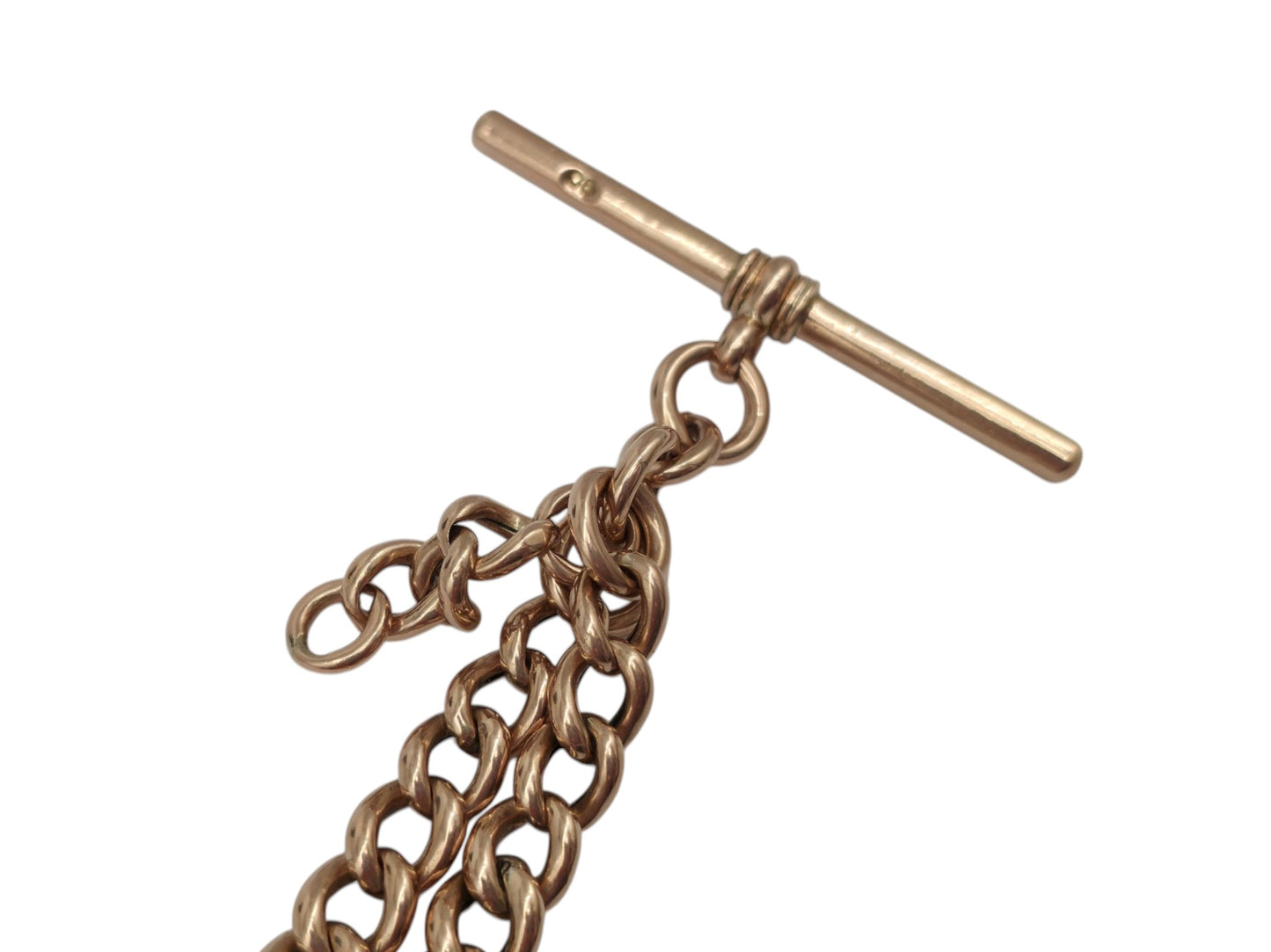 Antique 9ct Rose Gold Double Albert Chain c.1900 L 39.3 cm 24.5 g.