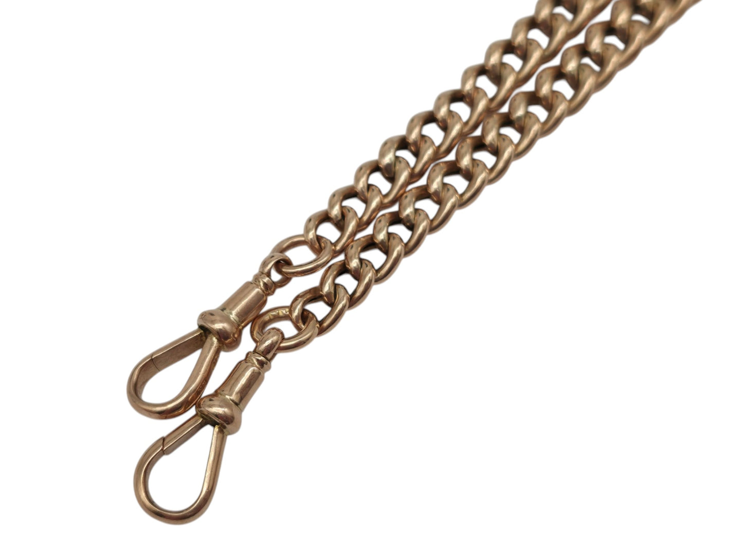 Antique 9ct Rose Gold Double Albert Chain c.1900 L 39.3 cm 24.5 g.