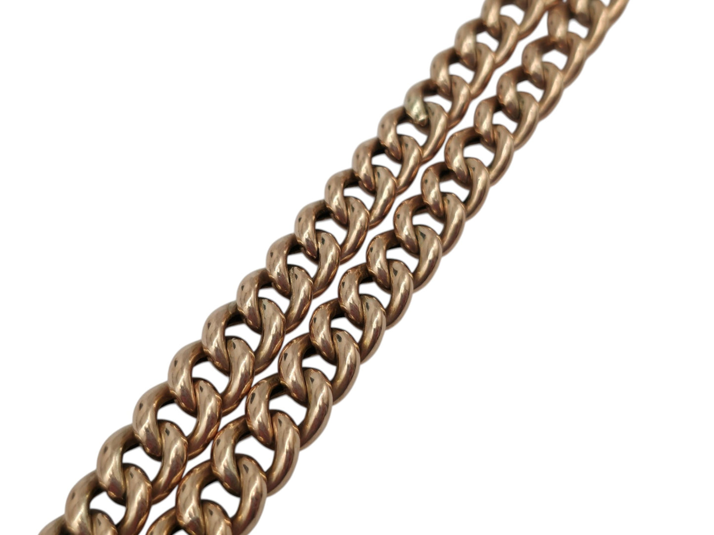Antique 9ct Rose Gold Double Albert Chain c.1900 L 39.3 cm 24.5 g.