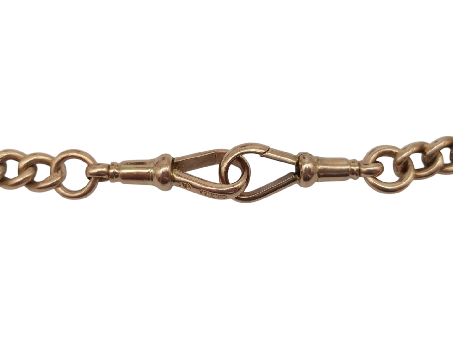 Antique 9ct Rose Gold Double Albert Chain c.1900 L 39.3 cm 24.5 g.