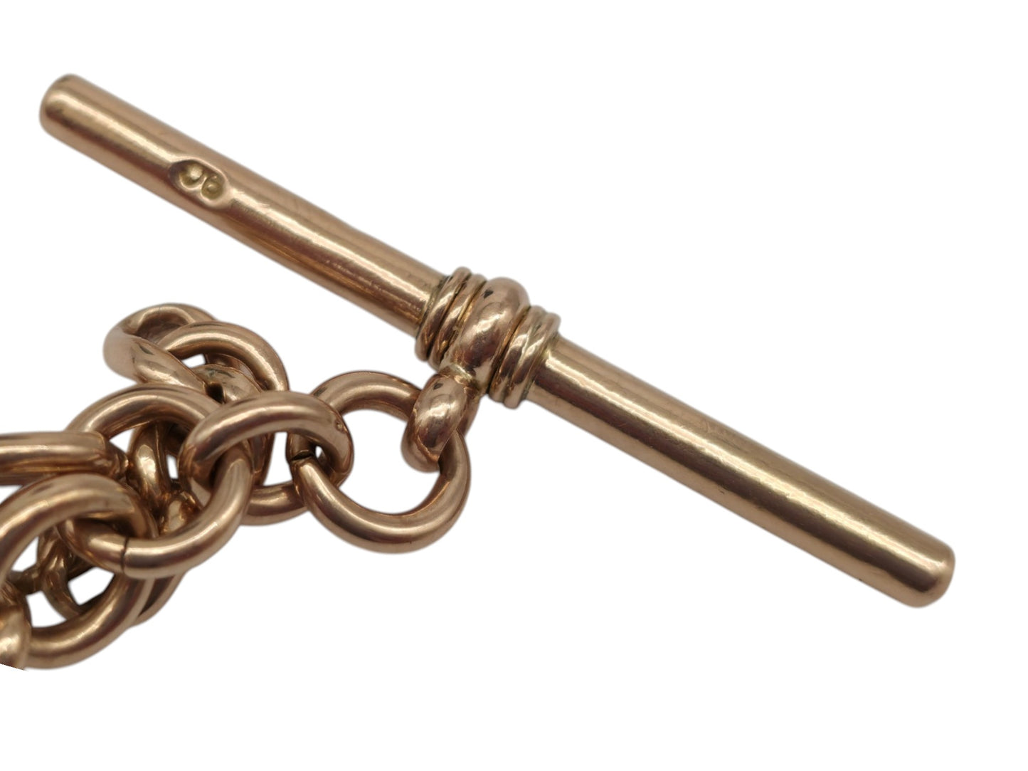 Antique 9ct Rose Gold Double Albert Chain c.1900 L 39.3 cm 24.5 g.