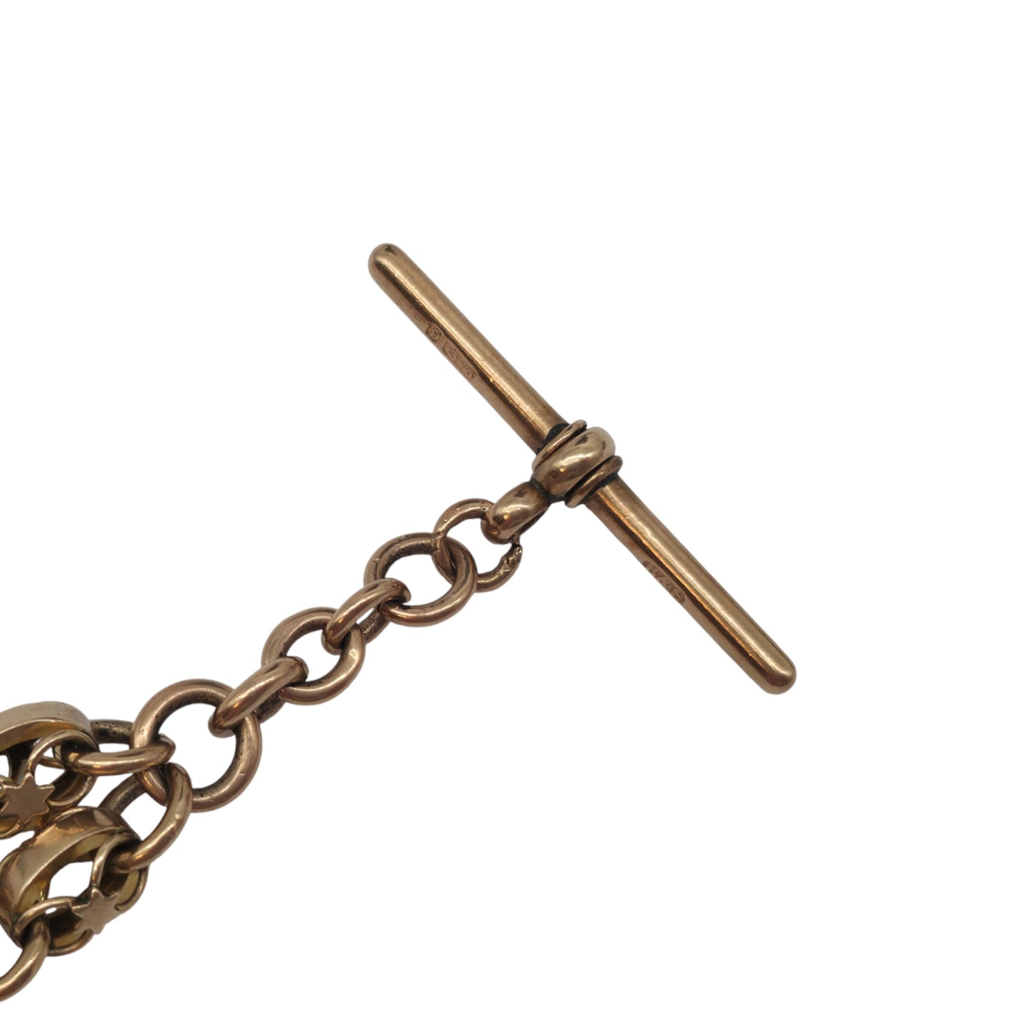 Antique 9ct Rose Gold Double Albert Chain c.1900 L 36.5 cm 31.0 g.