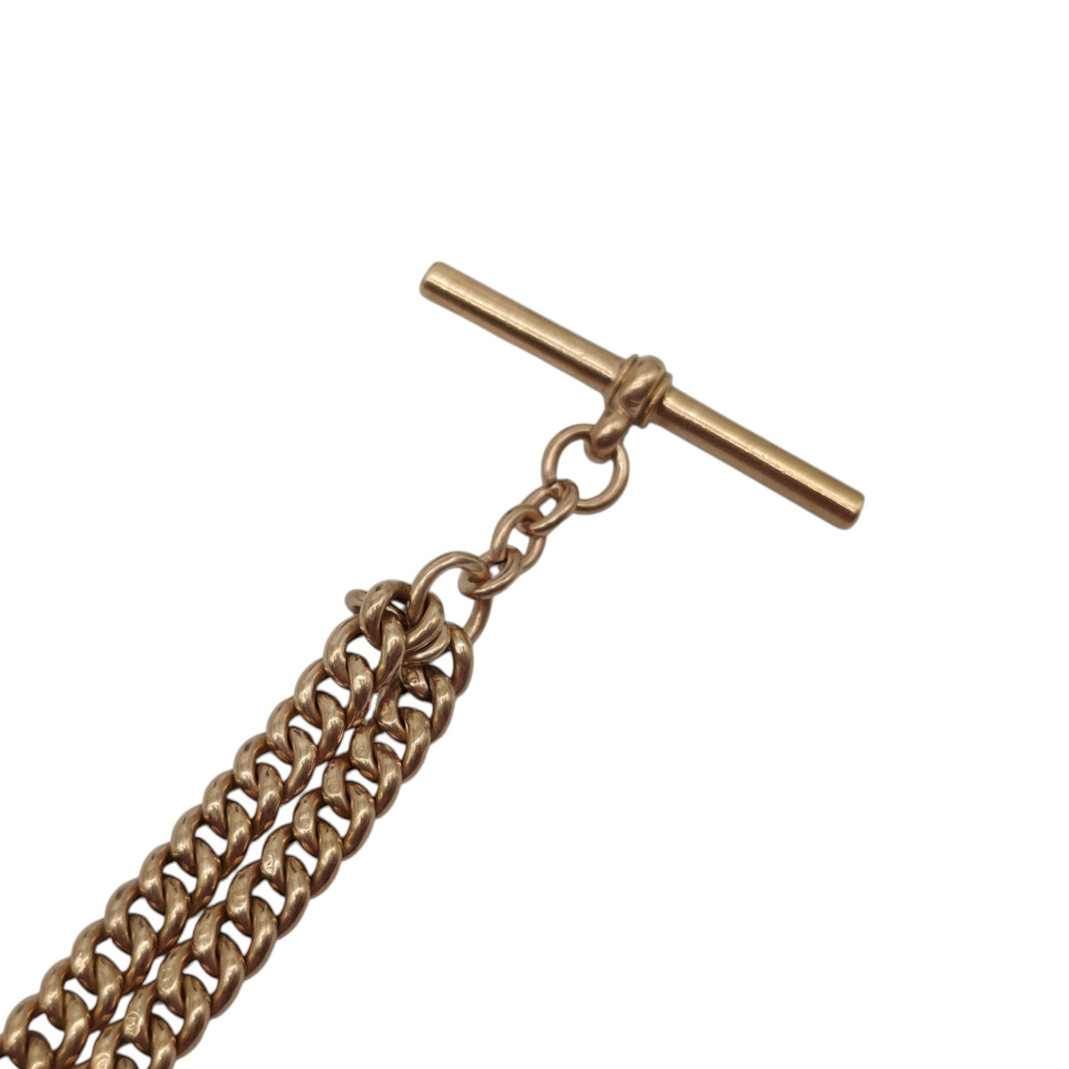 Antique 9ct Rose Gold Double Albert Chain c.1910 L 38.2 cm 15.8 g.