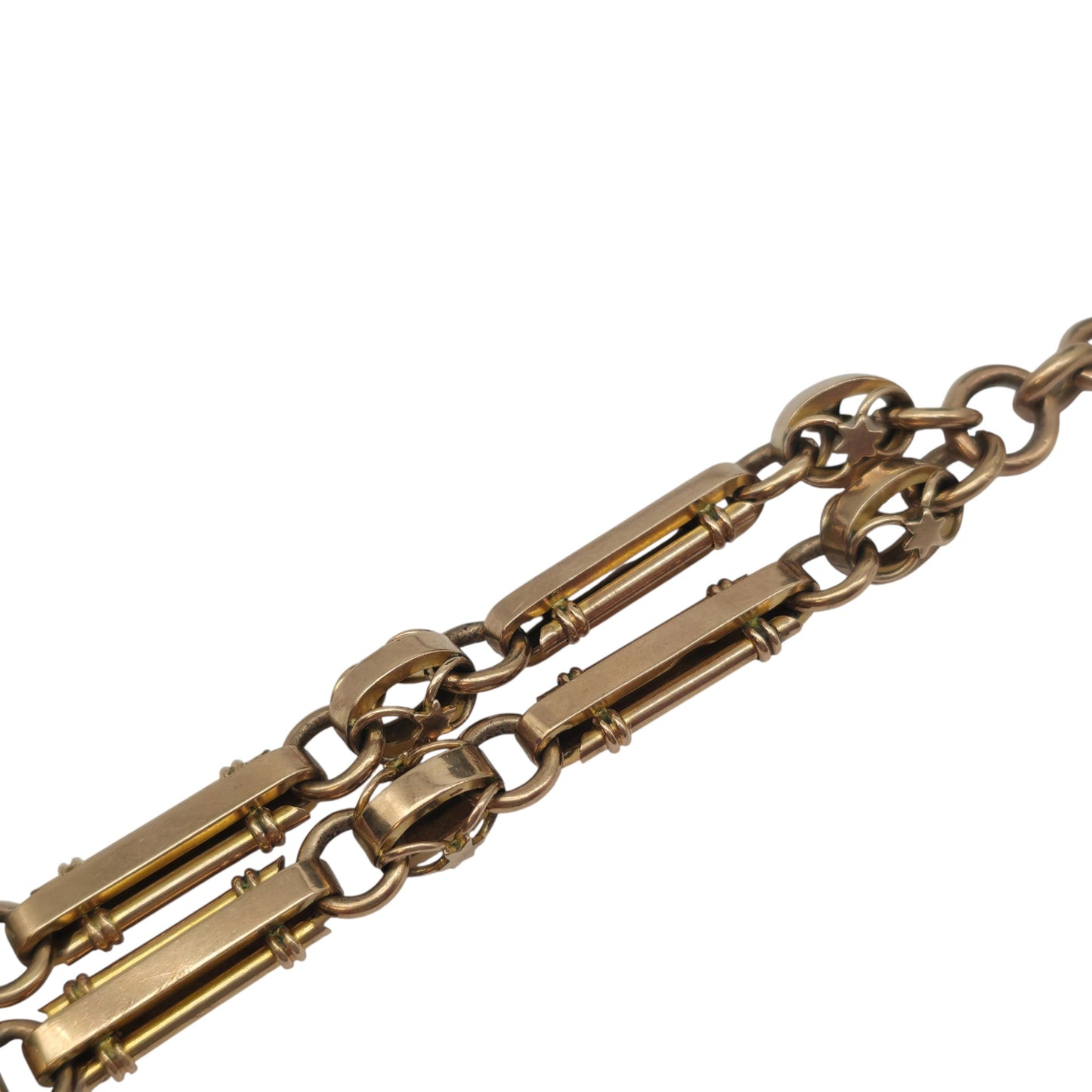 Antique 9ct Rose Gold Double Albert Chain c.1900 L 36.5 cm 31.0 g.