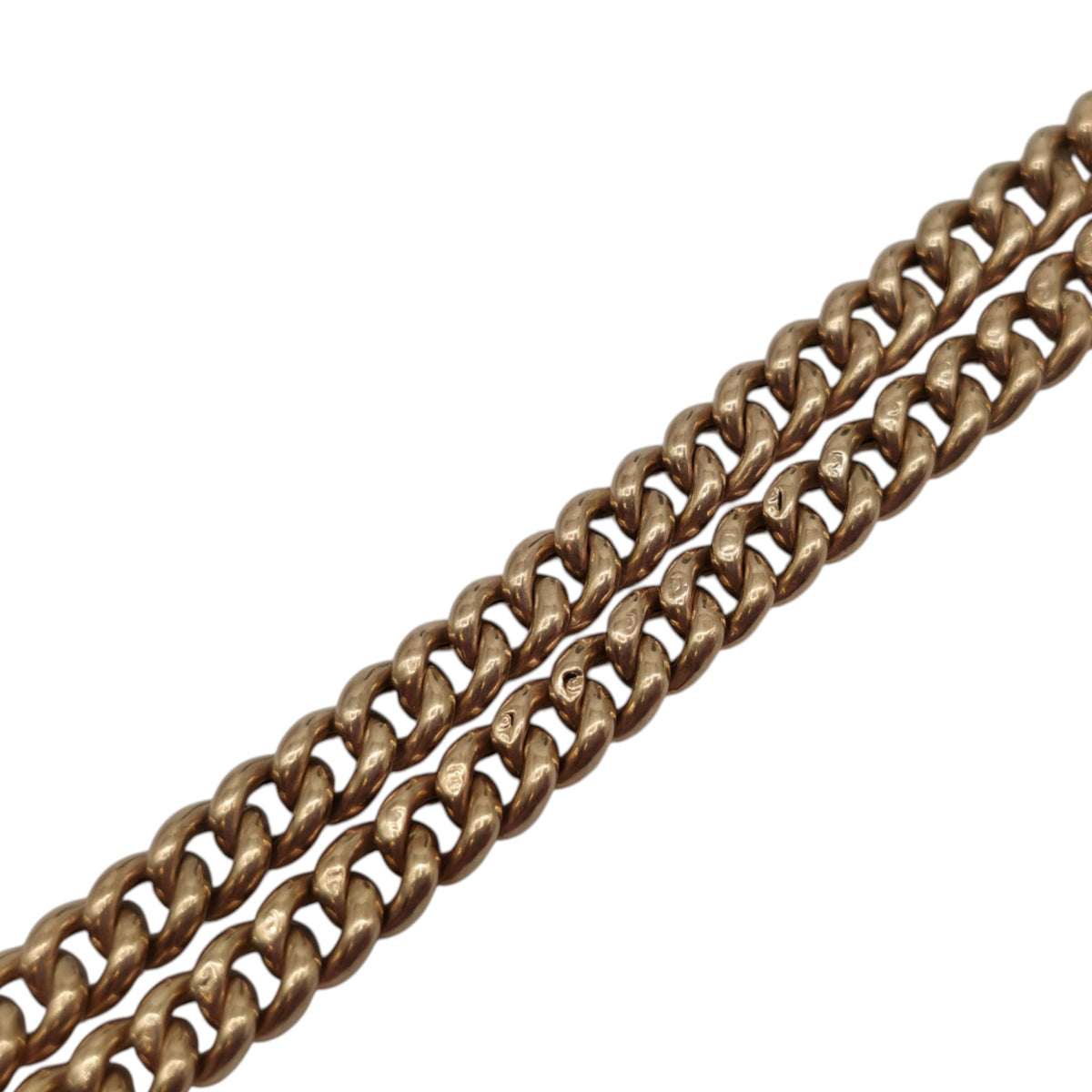 Antique 9ct Rose Gold Double Albert Chain c.1910 L 38.2 cm 15.8 g.