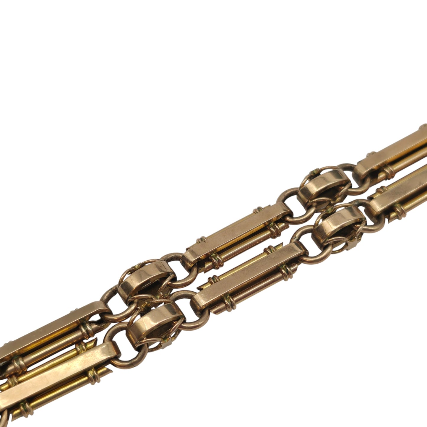 Antique 9ct Rose Gold Double Albert Chain c.1900 L 36.5 cm 31.0 g.