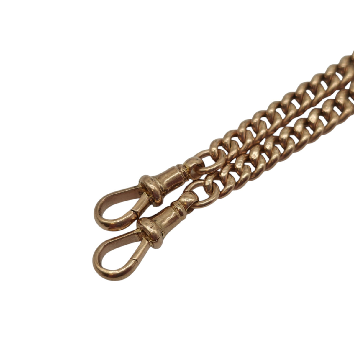 Antique 9ct Rose Gold Double Albert Chain c.1910 L 38.2 cm 15.8 g.
