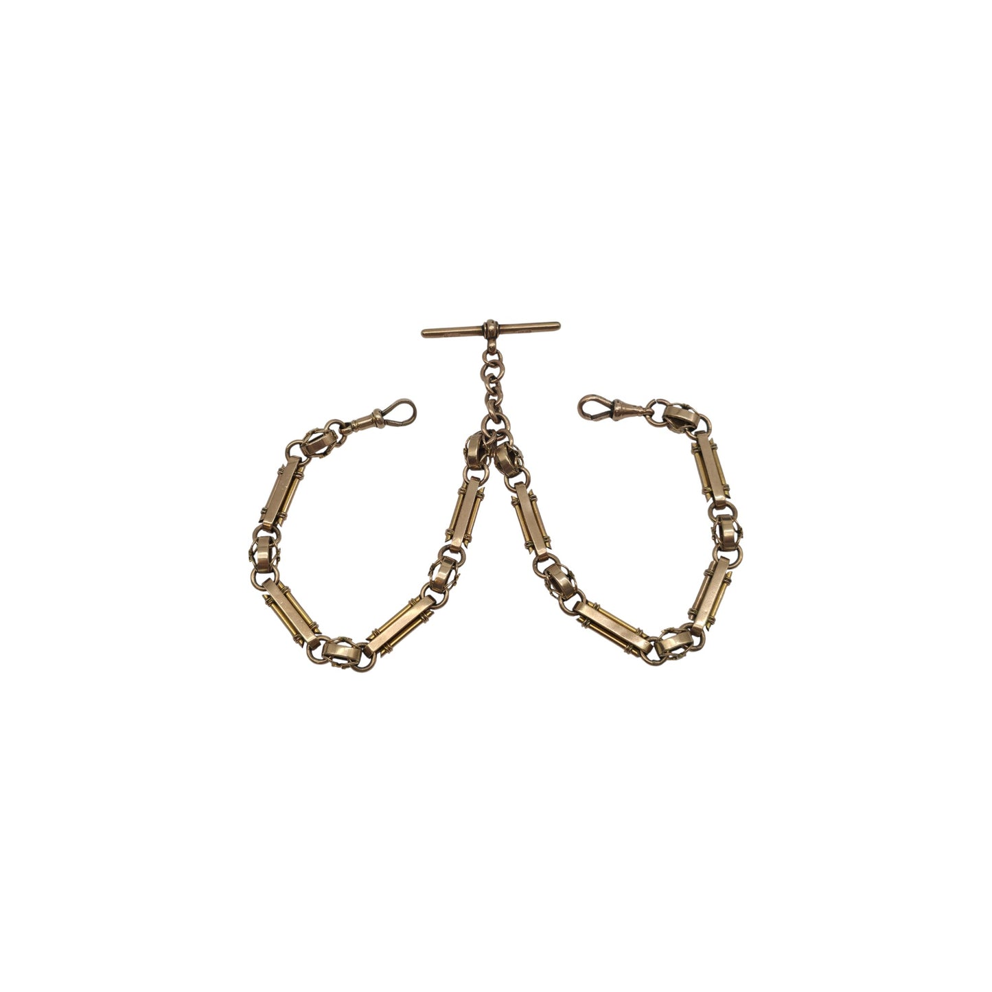 Antique 9ct Rose Gold Double Albert Chain c.1900 L 36.5 cm 31.0 g.