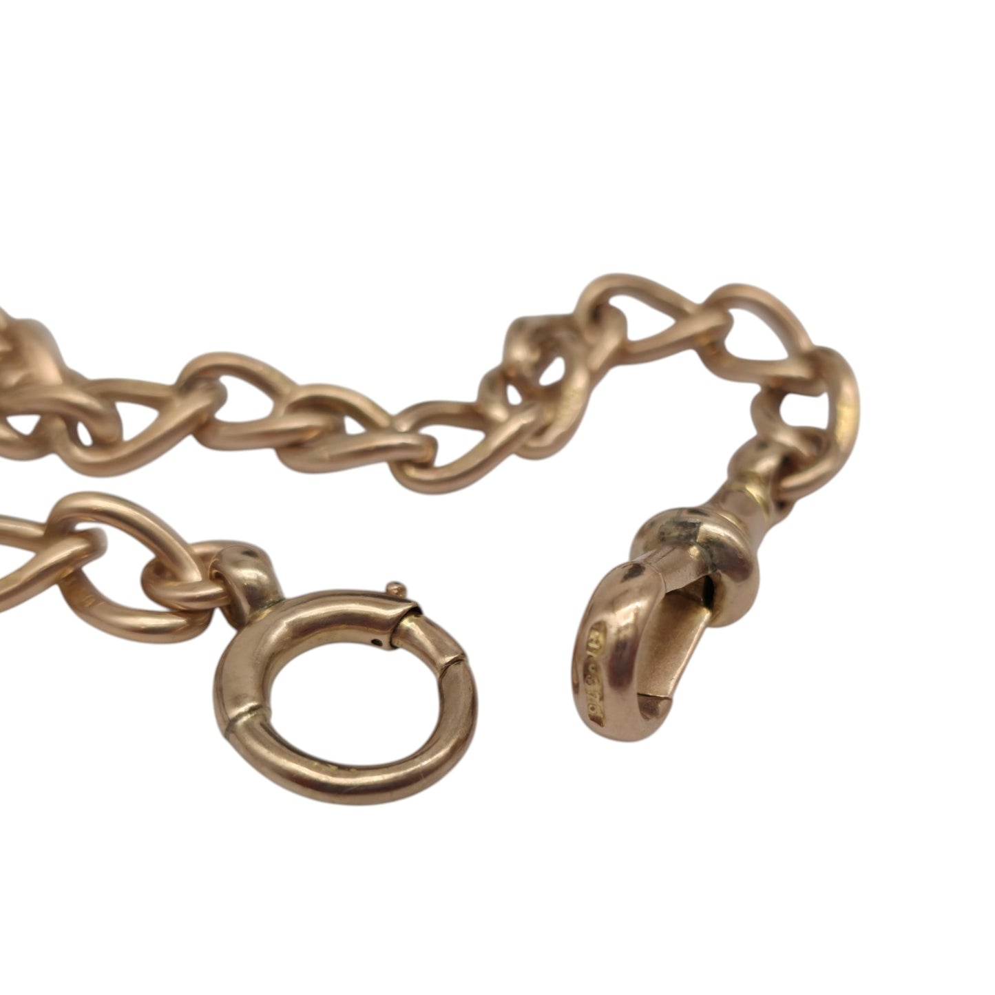 Antique 9ct 375 Rose Gold Double Albert Chain c.1910 L 42.9 cm 37.3 g.