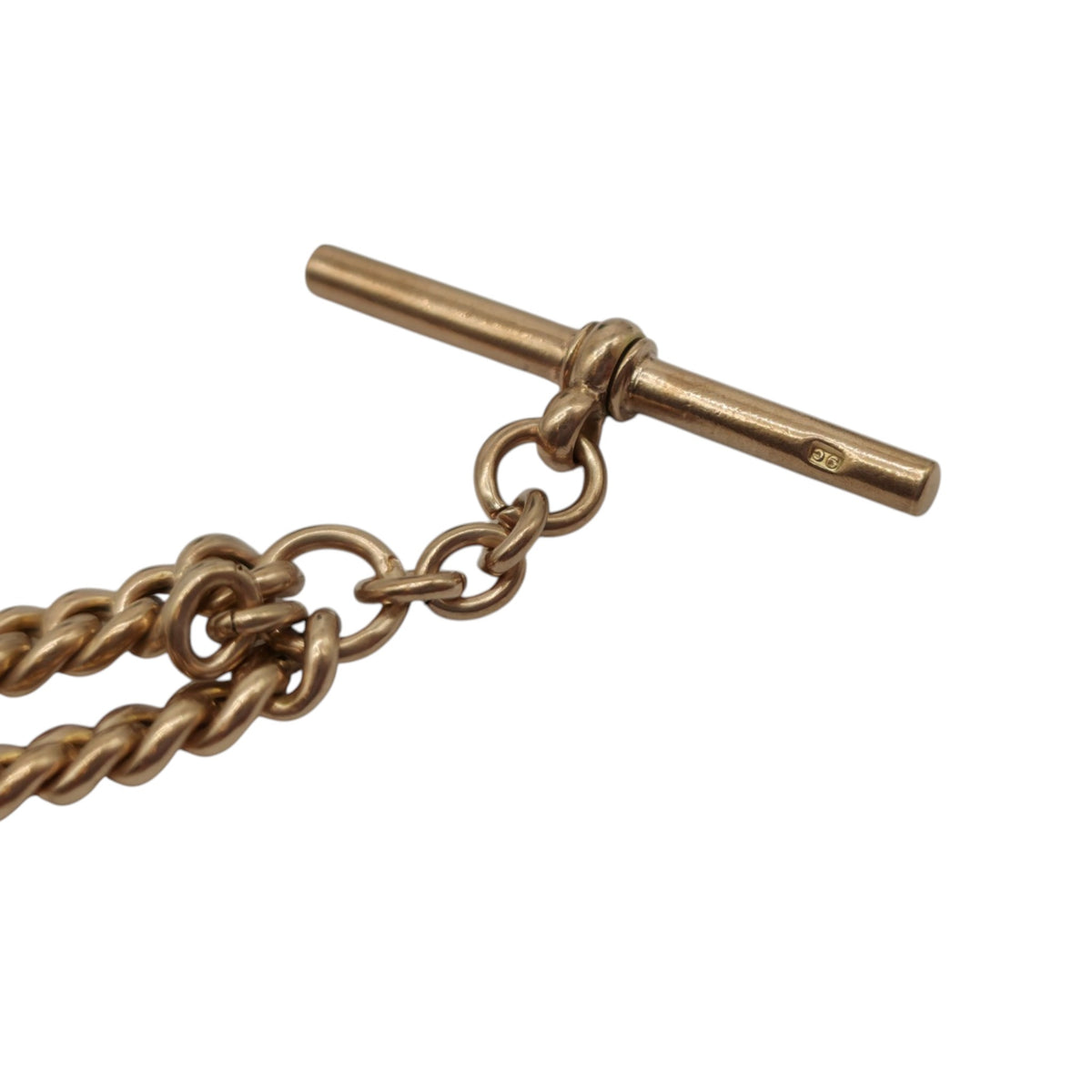 Antique 9ct Rose Gold Double Albert Chain c.1910 L 38.2 cm 15.8 g.