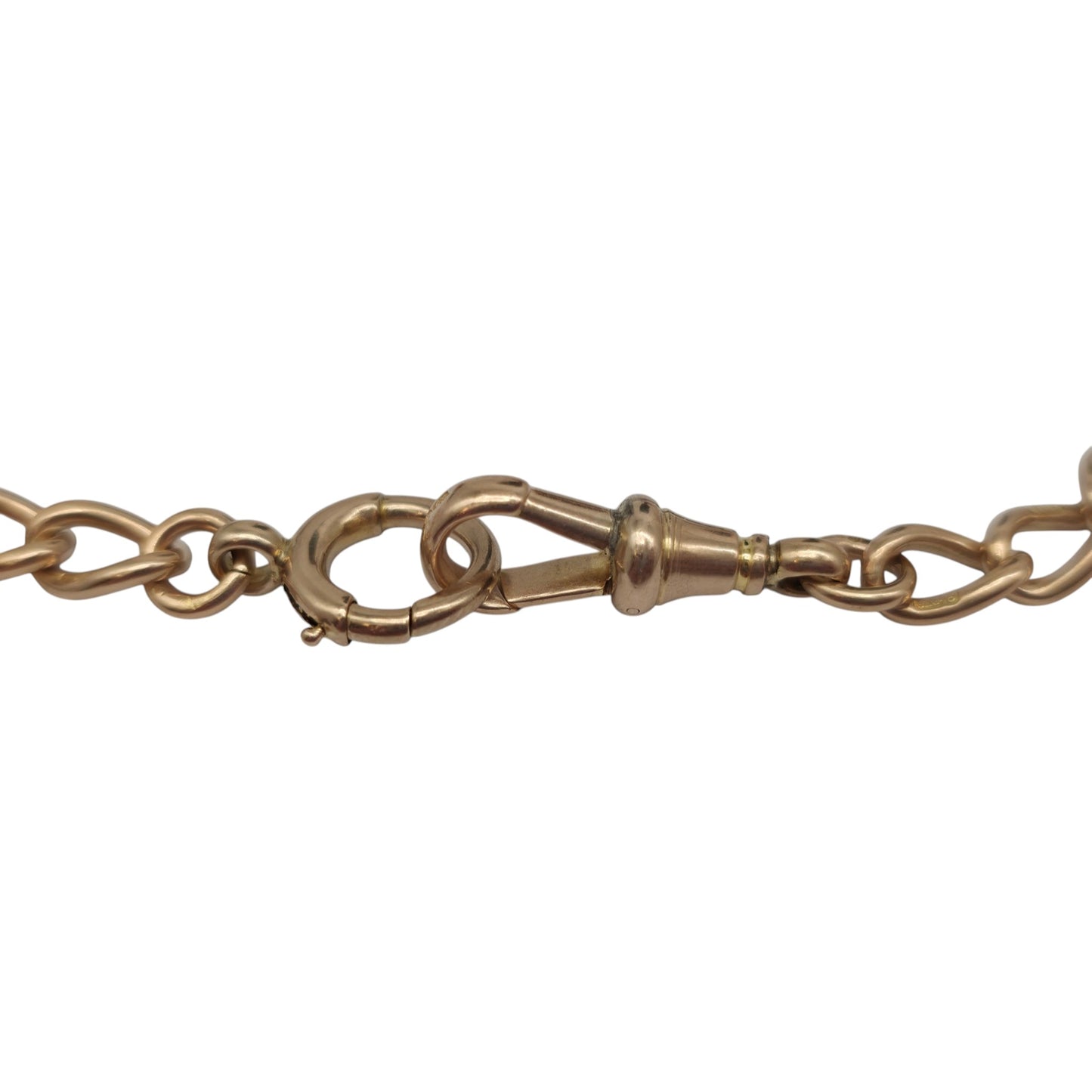 Antique 9ct 375 Rose Gold Double Albert Chain c.1910 L 42.9 cm 37.3 g.