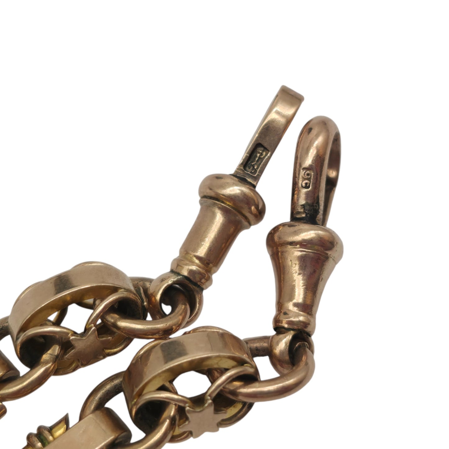 Antique 9ct Rose Gold Double Albert Chain c.1900 L 36.5 cm 31.0 g.