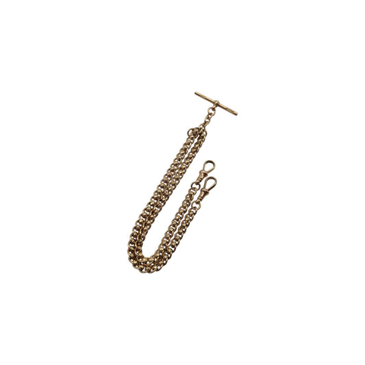 antique 9ct gold Double Albert Chain with Rolling Links.